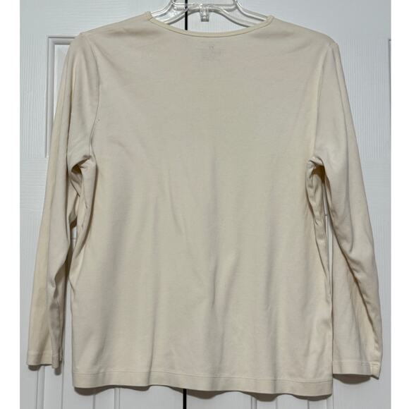 Jones New York Sport Off-White Long Sleeve Crewneck T-Shirt, Size 1X - Picture 2 of 5